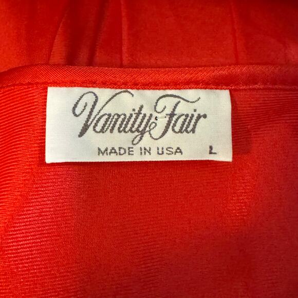 Vintage Vanity Fair Size Large Made in the USA Red Button Up Lace Collar Robe - Picture 6 of 6